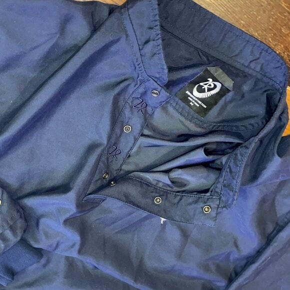 Zero Restriction Jacket Mens Medium Navy Blue Pullover Golf Windbreaker 1/4 Snap - Picture 7 of 15